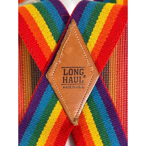 RAINBOW Color Suspenders LONG HAUL Mork n Mindy Pride Costume Accessory - Picture 2 of 3